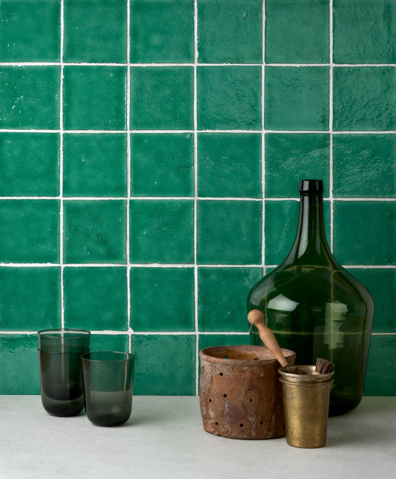 Kensington Viridian - Hand made tiles