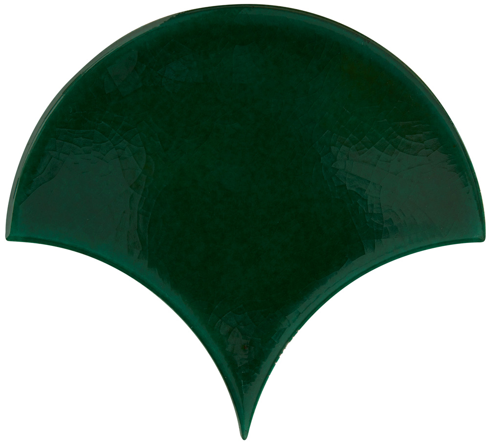 Soho - So Emerald Scallop - Hand made tile