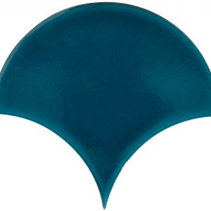 Soho - So Teal Scallops - Hand made tile