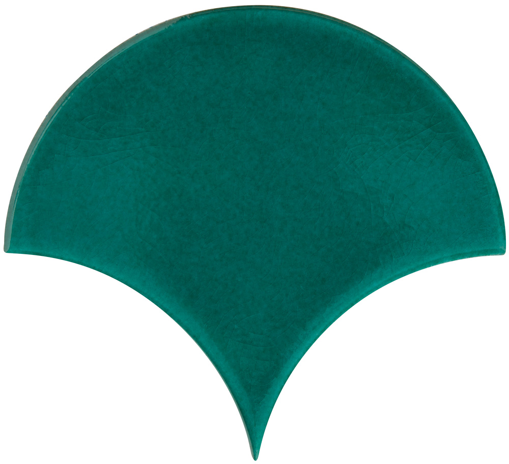 Soho - So Tuscan Green Scallops - Hand made tile