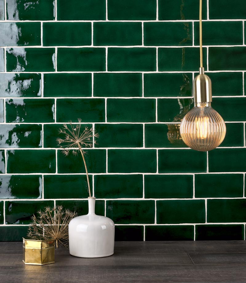 Soho - So Emerald Brick - Hand made tile