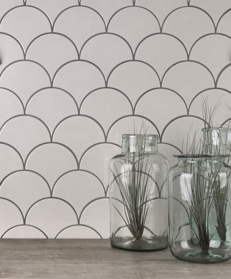 Soho - So Linen Scallop - Hand made tile