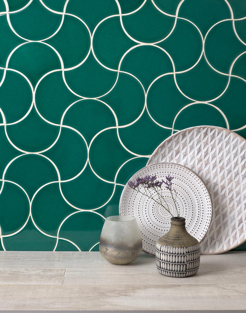Soho - So Tuscan Green Scollap - Hand made tile