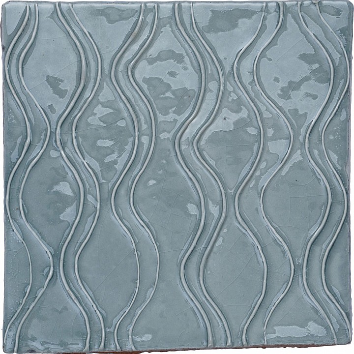 Ullswater Silver Bay - Clara - hand made crackle glazed tile