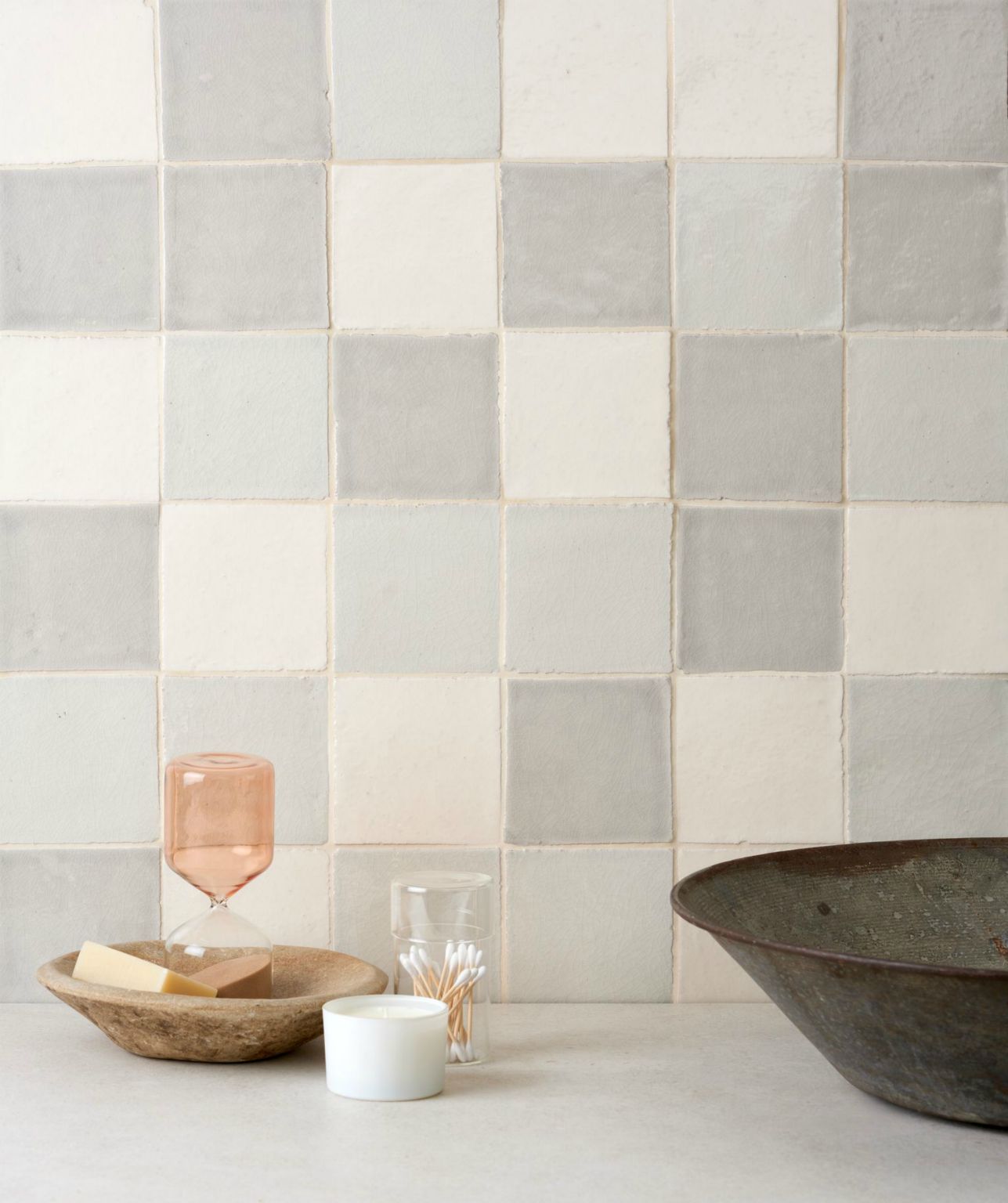 Ullswater Mix - hand made crackle glazed tile