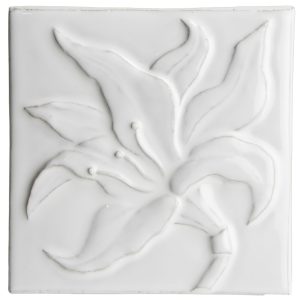 Impressions - Botanical Amaryllis White - hand made by Tiles of Stow