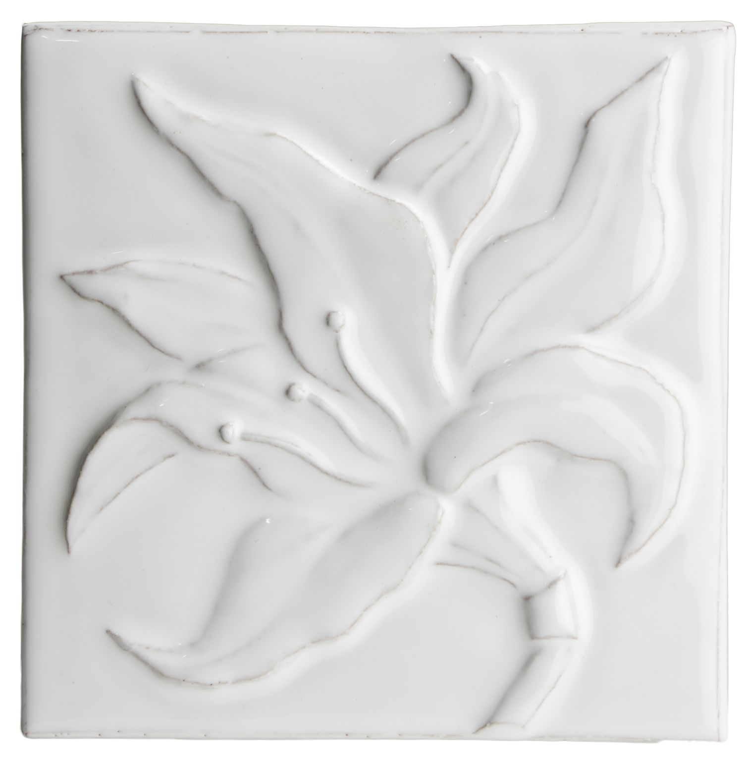 Impressions - Botanical Amaryllis White - hand made by Tiles of Stow