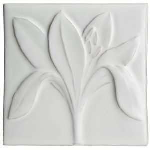 Impressions - Botanical Crocus White - hand made by Tiles of Stow