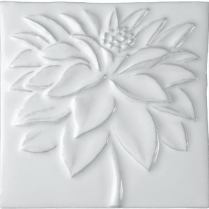 Impressions - Botanical Dahlia White - hand made by Tiles of Stow