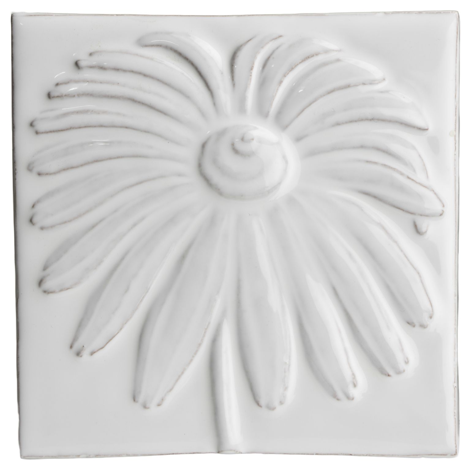 Impressions - Botanical Daisy White - hand made by Tiles of Stow