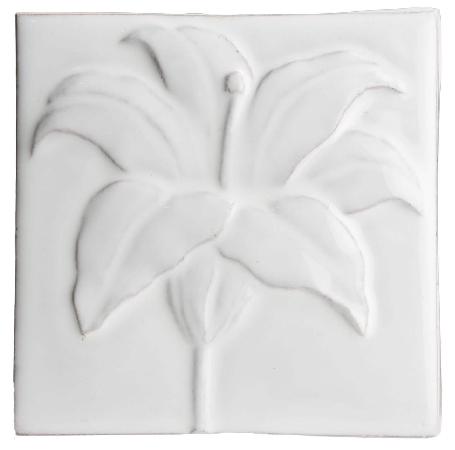 Impressions - Botanical Lily White - hand made by Tiles of Stow