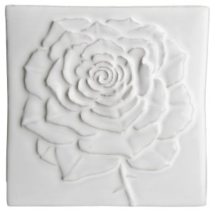 Impressions - Botanical Rose White - hand made by Tiles of Stow