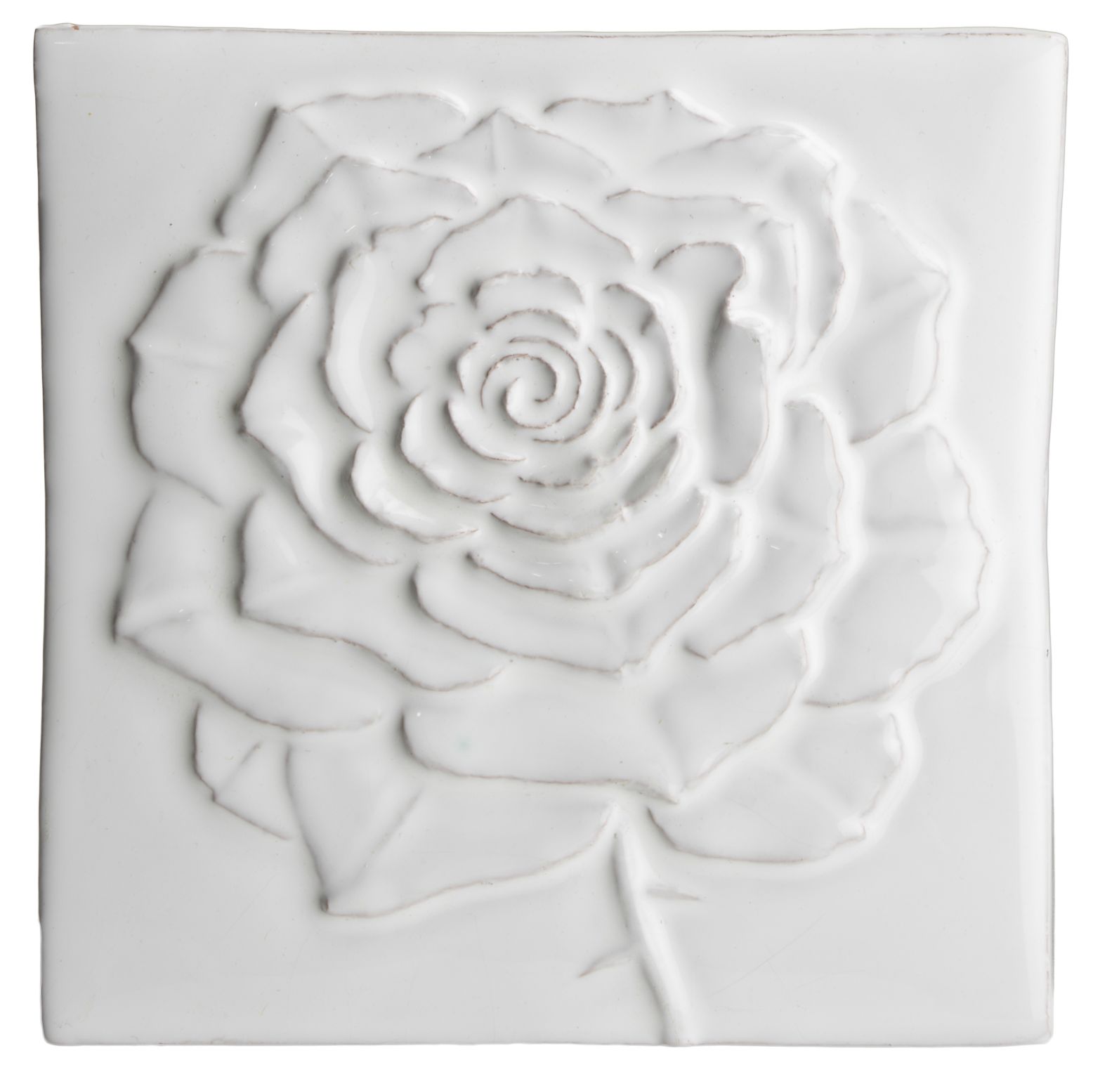 Impressions - Botanical Rose White - hand made by Tiles of Stow