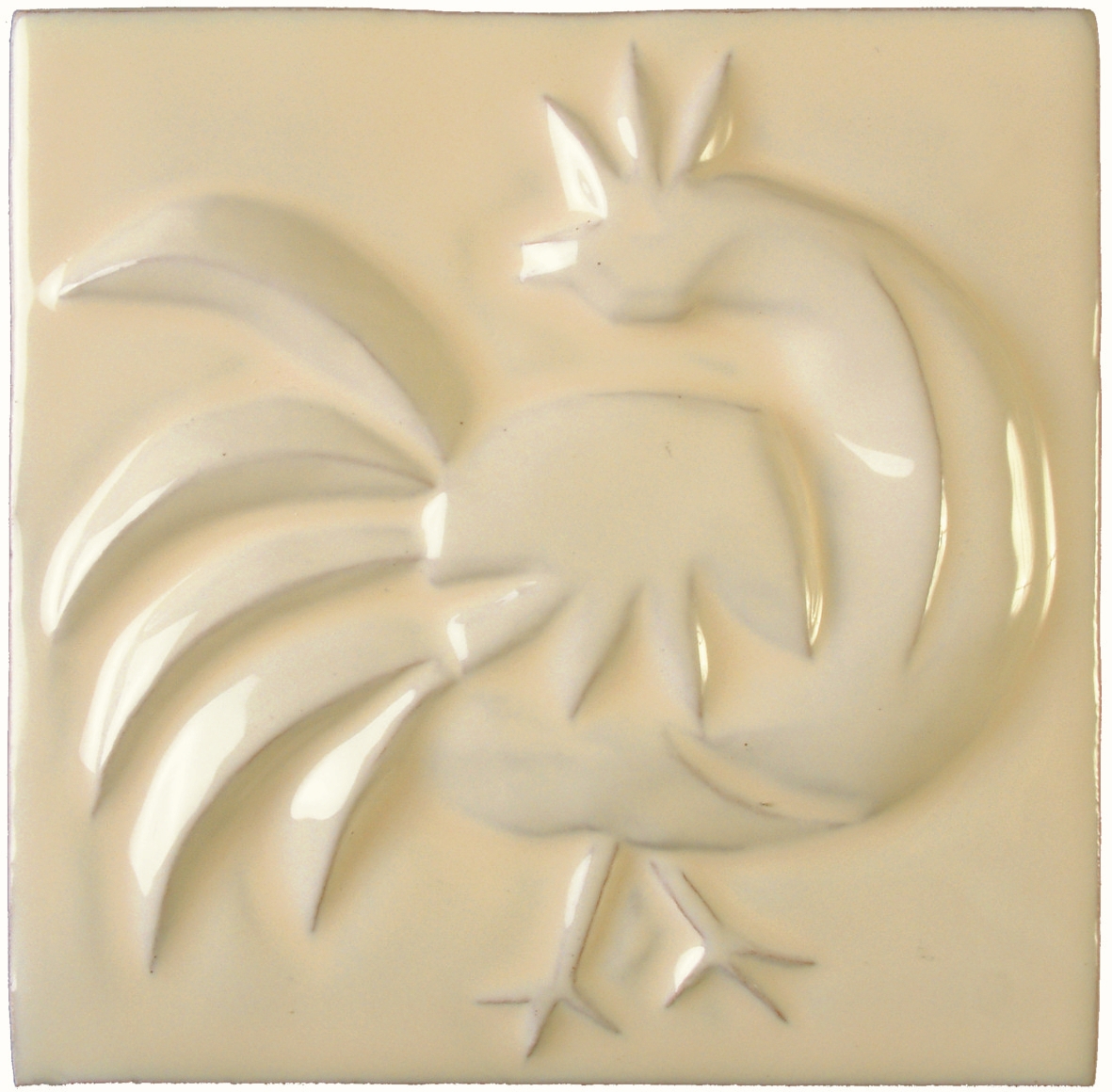 Cockerel Cream Impressions Tile | Tiles of Stow