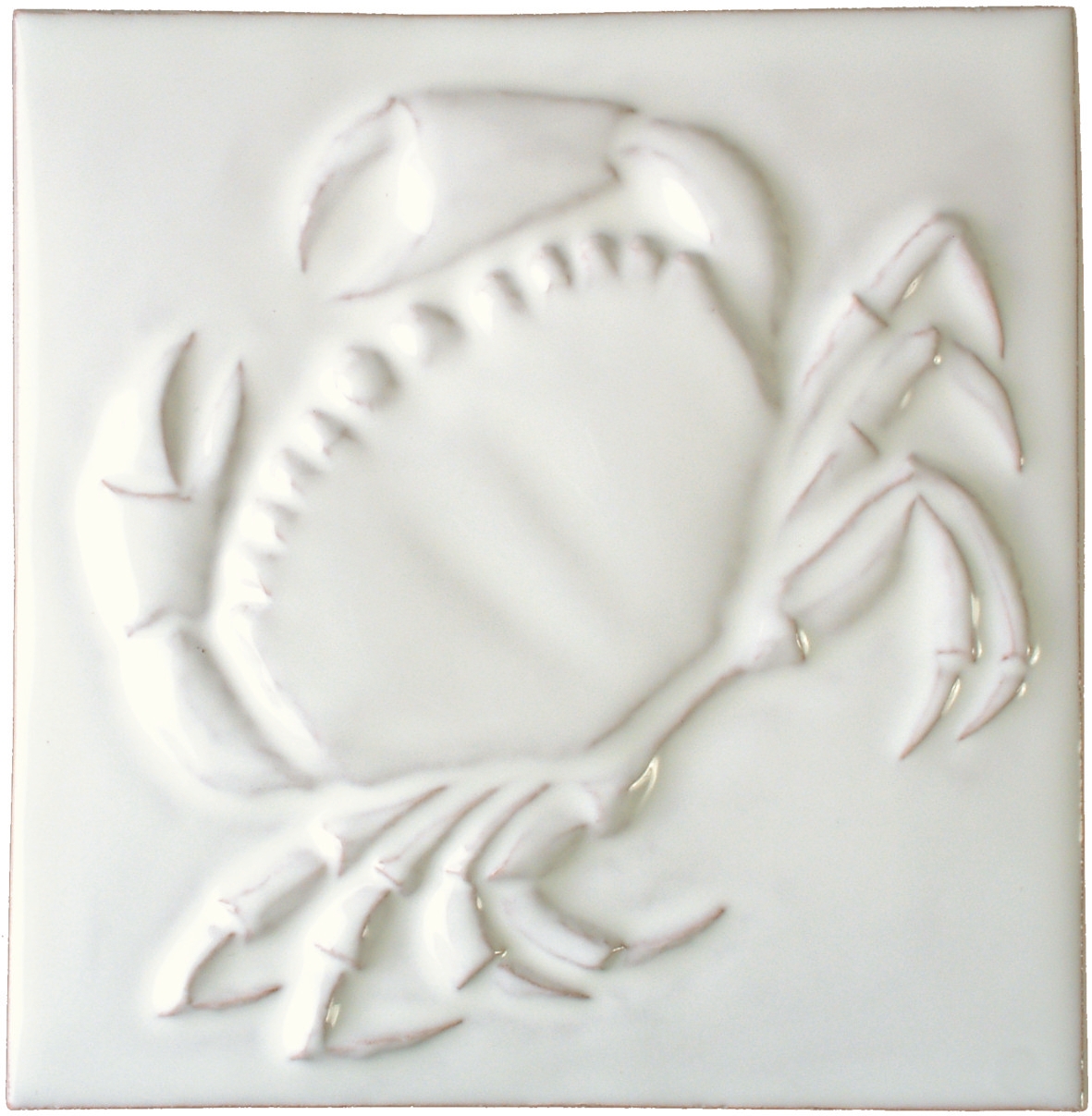 Impressions - Fruits de Mer Crab White Hand made by Tiles of Stow
