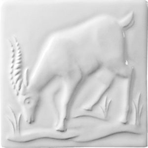 Grasslands Ibex White - hand made by Tiles of Stow