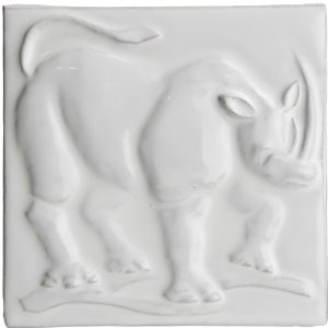 Grasslands Rhino White - hand made by Tiles of Stow