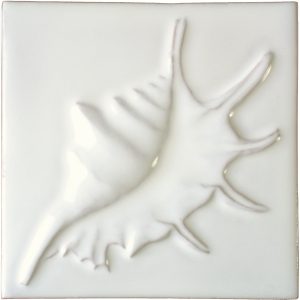 Impressions - Fruits de Mer Harp White Hand made by Tiles of Stow