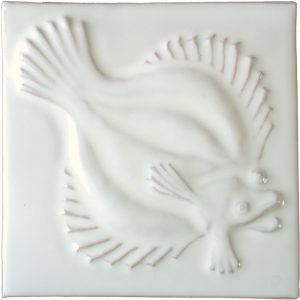 Impressions - Fruits de Mer Salmon White Hand made by Tiles of Stow