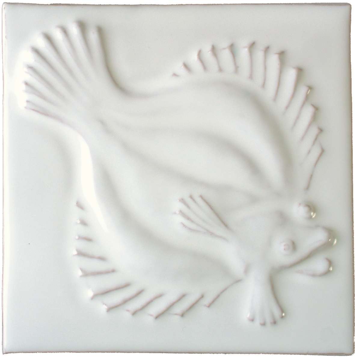 Impressions - Fruits de Mer Salmon White Hand made by Tiles of Stow