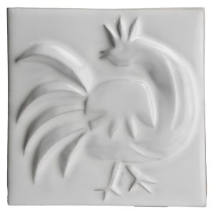 Cockerel White Impressions Tile | Tiles of Stow