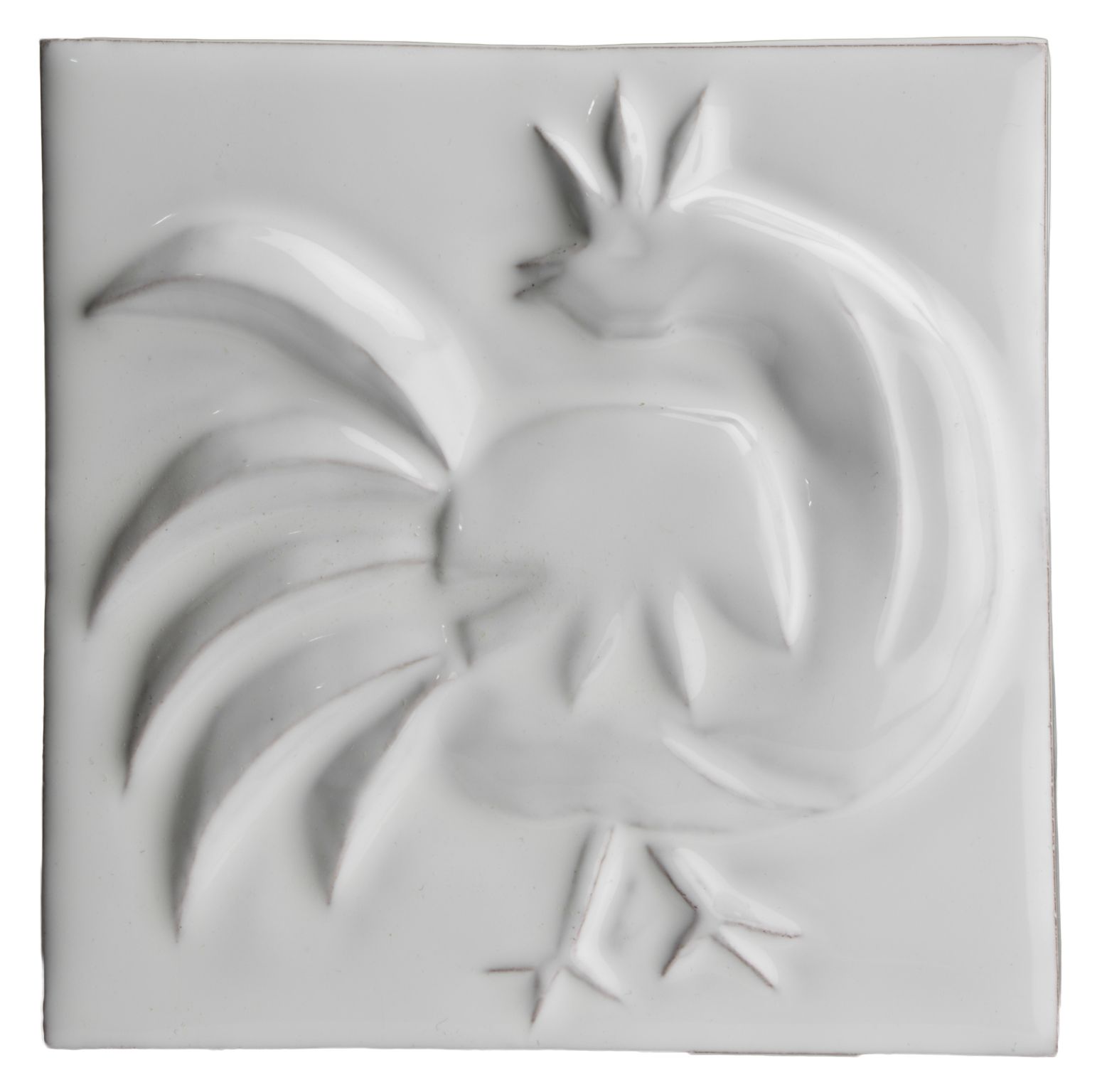 Cockerel White Impressions Tile | Tiles of Stow