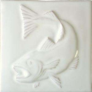 Impressions - Fruits de Mer Salmon Hand made by Tiles of Stow