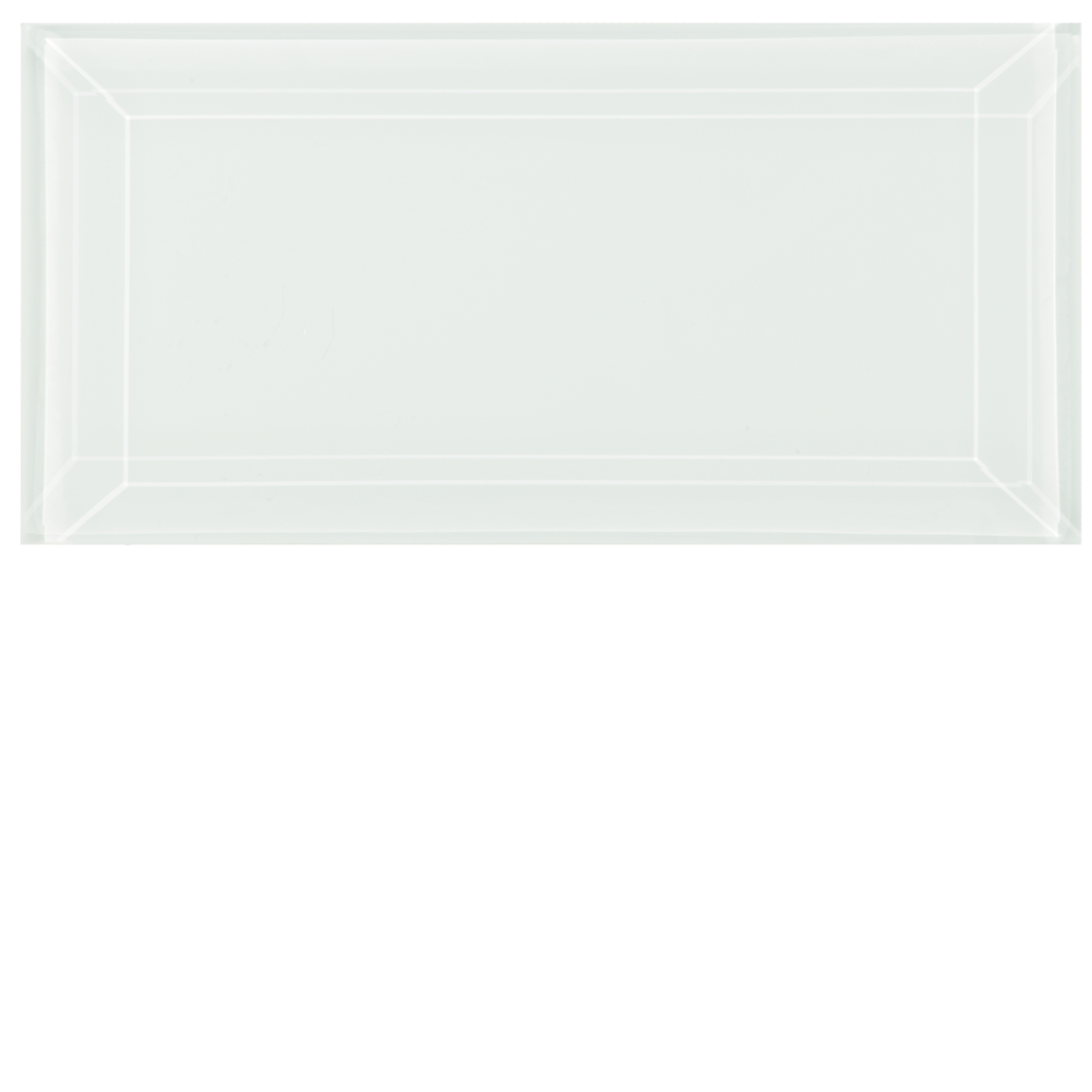 Clear Glass Short Brick Bevelled Tiles - Arctic