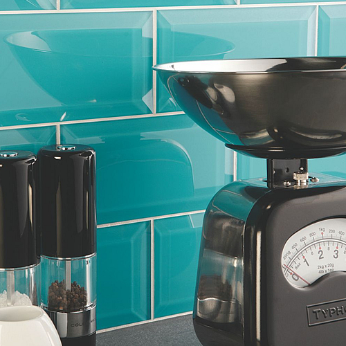 Clear Glass Short Brick Beveled Tiles