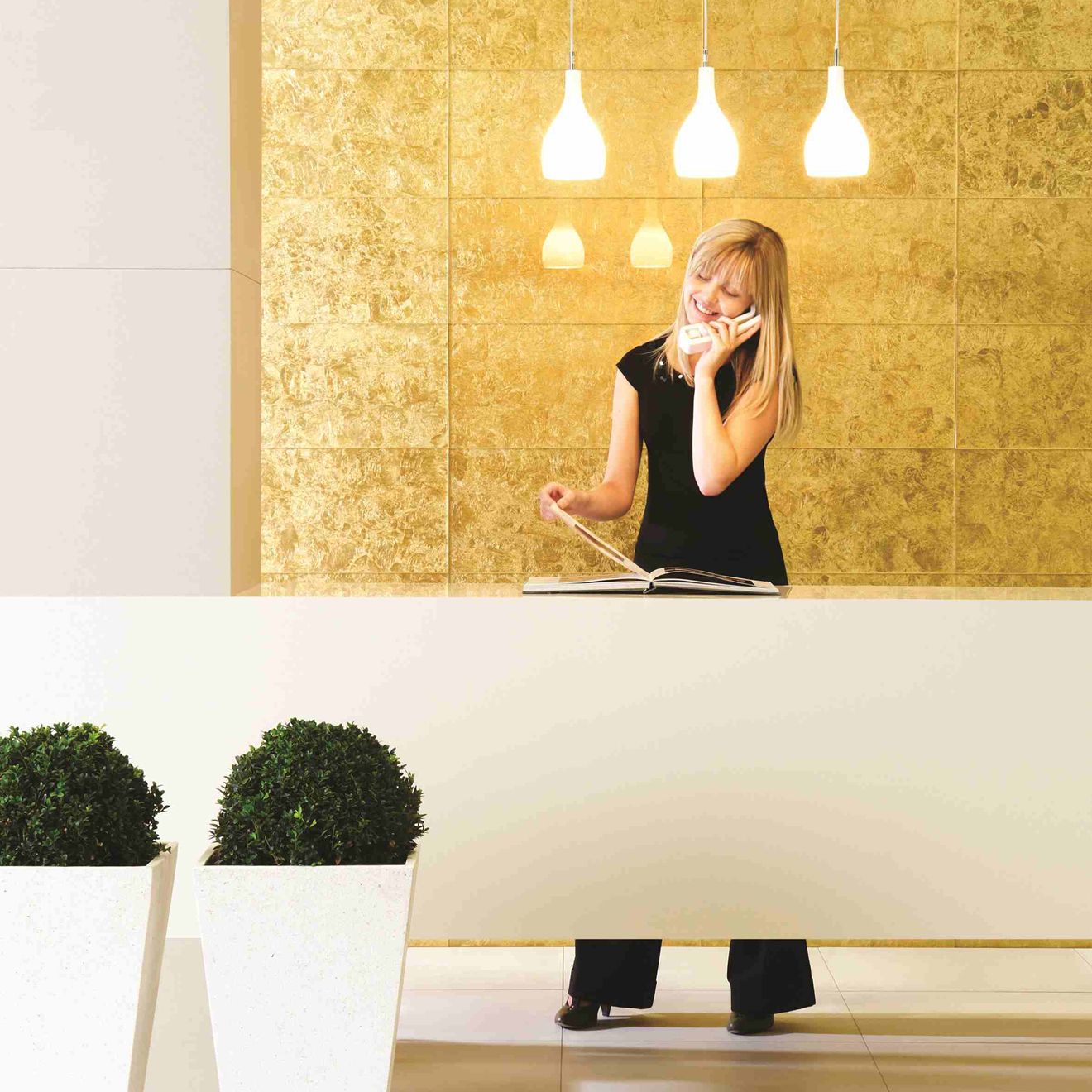 Large Format Decorative Glass Tiles - Gold Leaf - Image 2