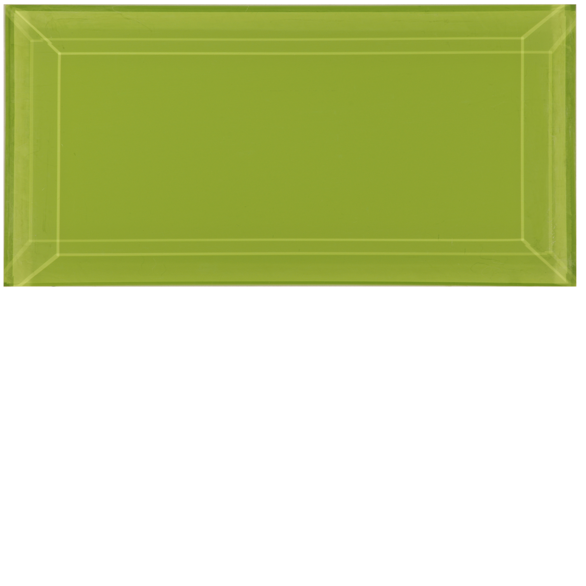 Clear Glass Short Brick Beveled Tiles - Mohaka