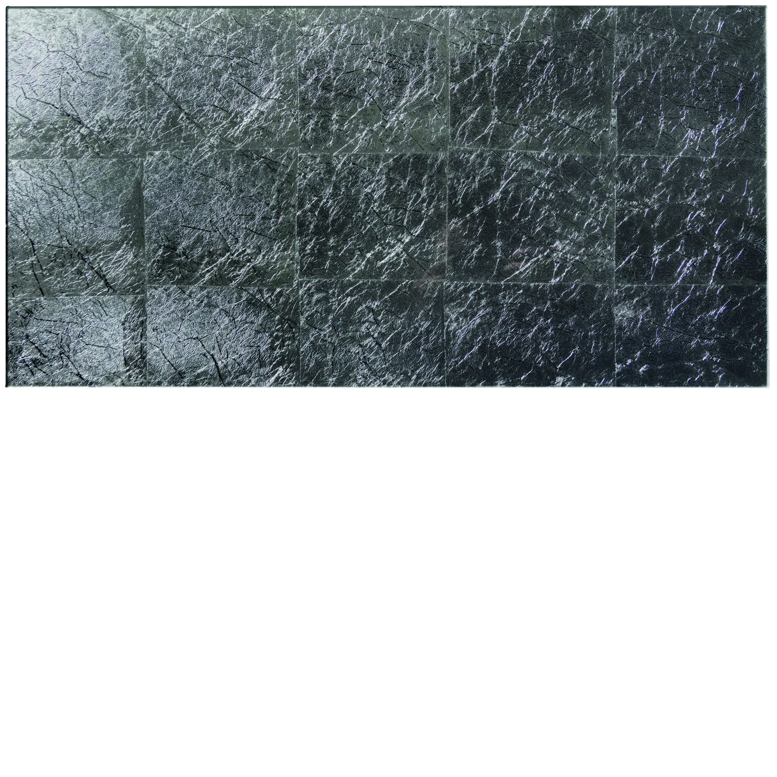 Large Format Decorative Glass Tiles - Silver Leaf Bold