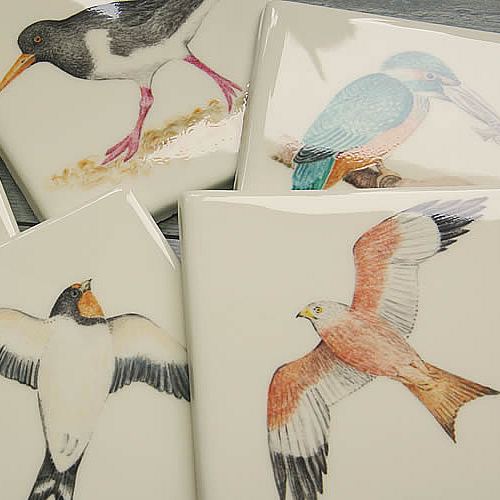 Hand Painted Tiles - Country Birds & Animals