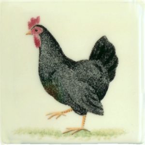 Hand painted Tiles - Langshan Hen - Tiles of Stow