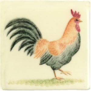 Hand painted Tiles - Old English Game Cockerel - Tiles of Stow