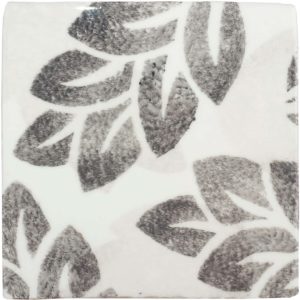 Hand Stenciled Tiles - Jacquard Leaf - Tiles of Stow