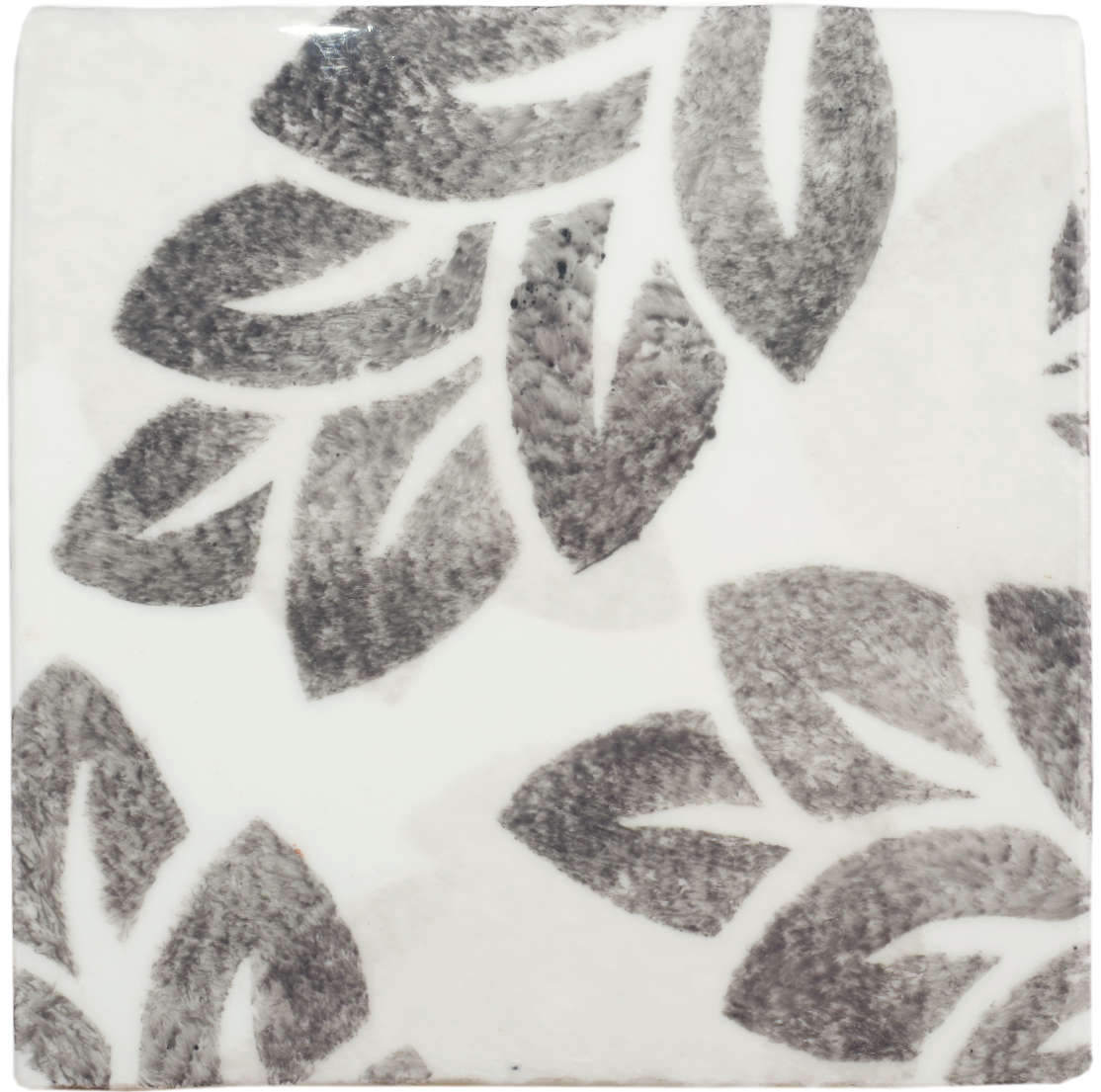 Hand Stenciled Tiles - Jacquard Leaf - Tiles of Stow