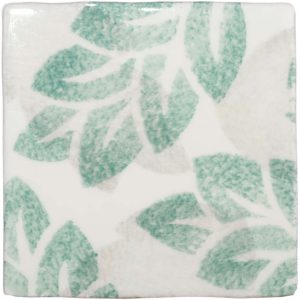 Hand Stenciled Tiles - Jacquard Leaf - Tiles of Stow
