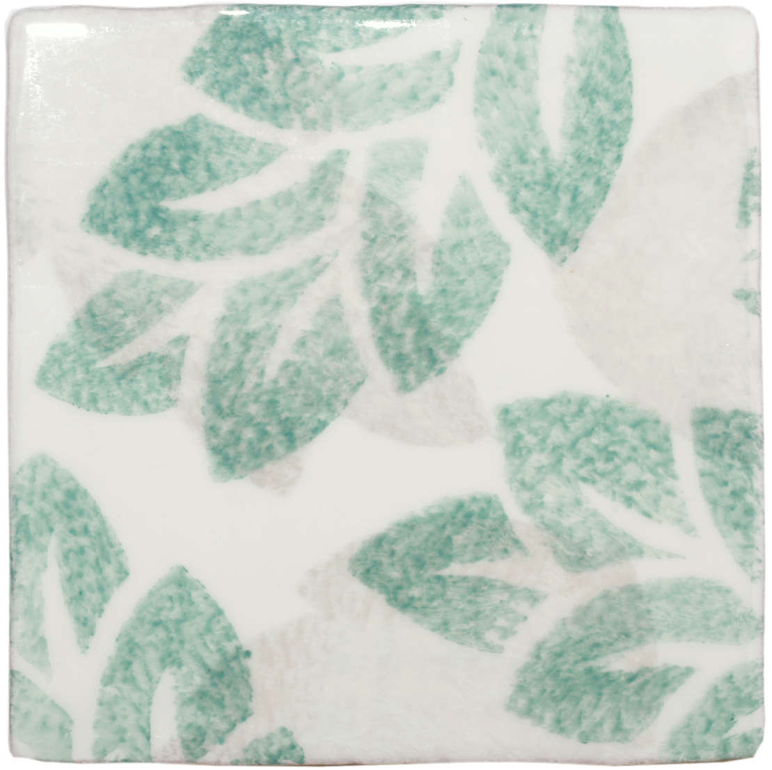 Hand Stenciled Tiles - Jacquard Leaf - Tiles of Stow