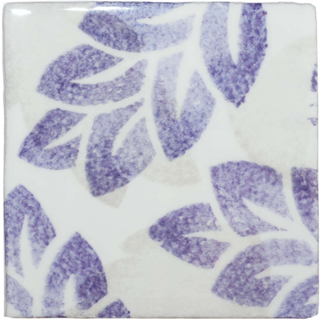 Hand Stenciled Tiles - Jacquard Leaf - Tiles of Stow