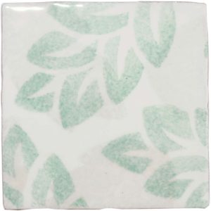 Hand Stenciled Tiles - Jacquard Leaf - Tiles of Stow