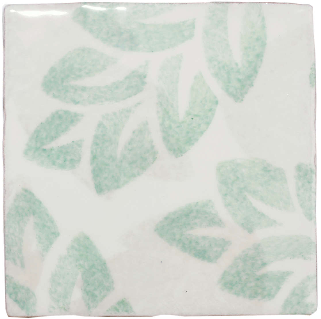 Hand Stenciled Tiles - Jacquard Leaf - Tiles of Stow