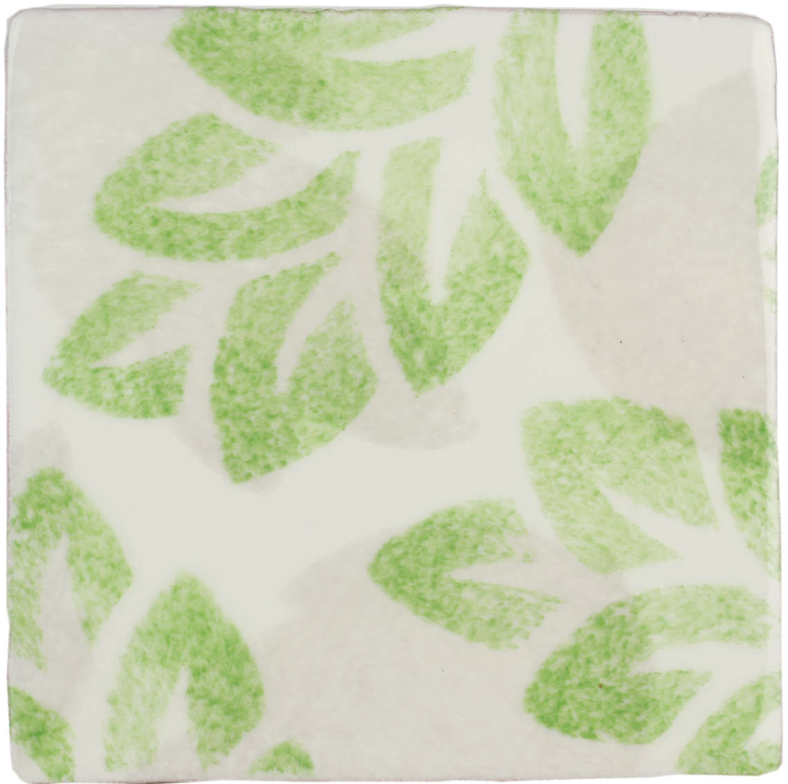 Hand Stenciled Tiles - Jacquard Leaf - Tiles of Stow