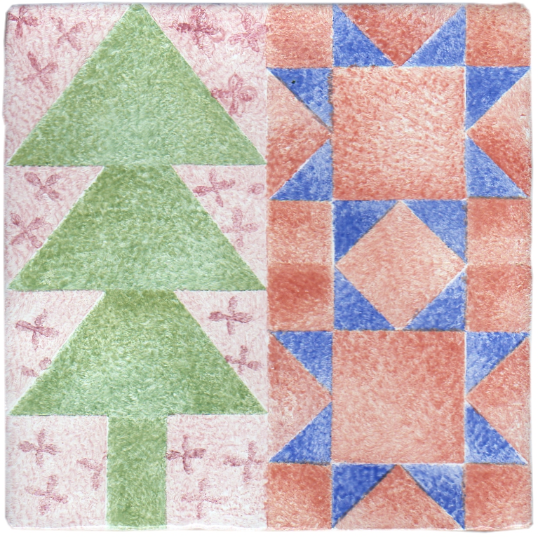 Hand Stenciled Tiles - Patchwork - Tiles of Stow