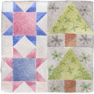 Hand Stenciled Tiles - Patchwork - Tiles of Stow