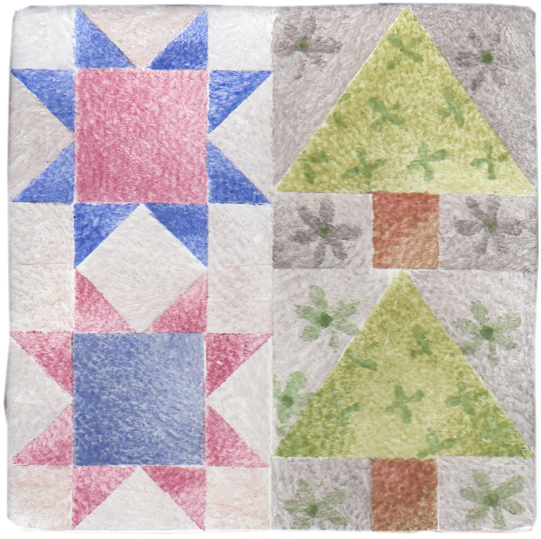 Hand Stenciled Tiles - Patchwork - Tiles of Stow