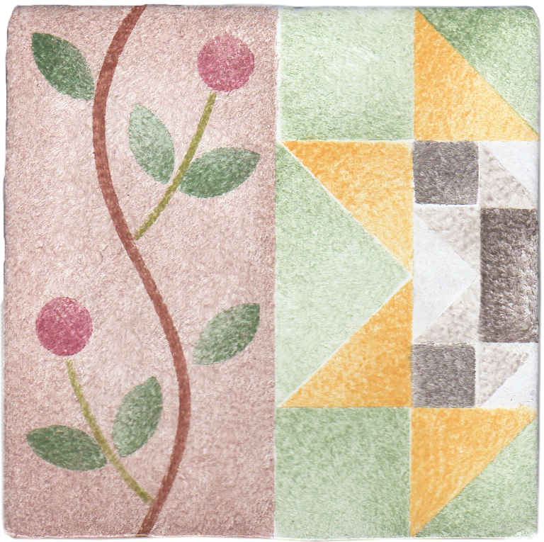 Hand Stenciled Tiles - Patchwork - Tiles of Stow