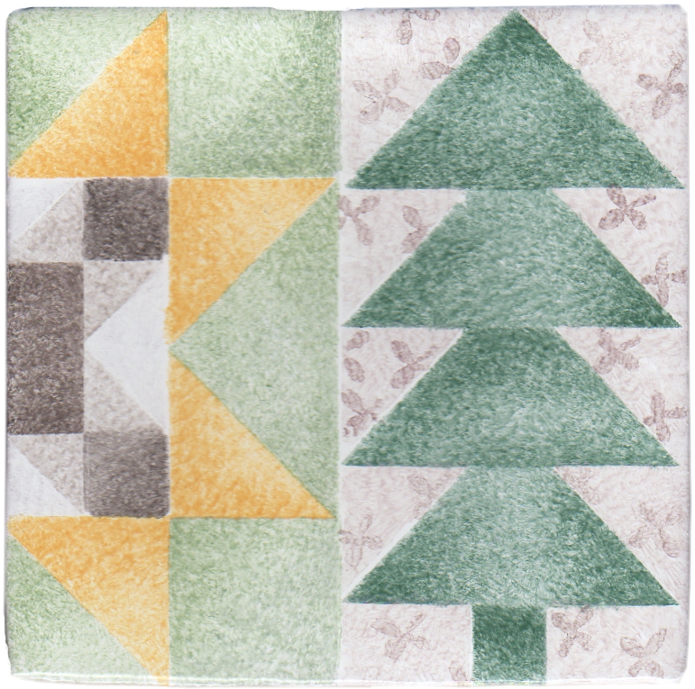 Hand Stenciled Tiles - Patchwork - Tiles of Stow