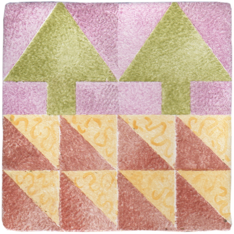 Hand Stenciled Tiles - Patchwork - Tiles of Stow