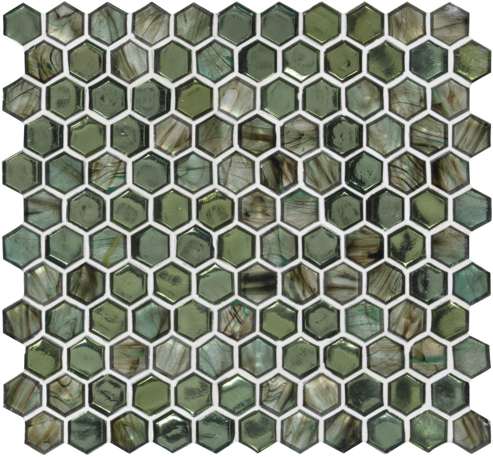 Green Mosaics - Chanda Hexagon Mosaic